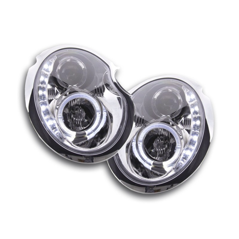 Phare Daylight LED DRL look Mini Cooper type R50 01-06 chrome