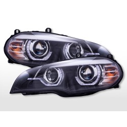 Phares Xenon Daylight avec feux diurnes à LED BMW X5 E70 2008-2010 noir