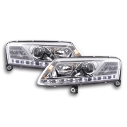 Phare Daylight à LED DRL look Audi A6 type 4F 04-08 chromé pour conduite à droite
