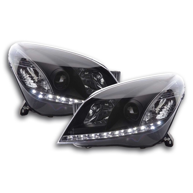 Phare Daylight LED DRL look Opel Astra H noir