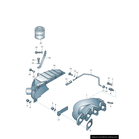 Collecteur d'échappement - Pièces d'origine VW/Audi 058253033E Collecteur d'échappement - Pièces d'origine VW/Audi 058253033E