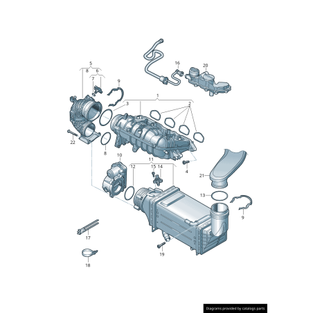 Retenue conduit d'admission air - Pièces d'origine VW/Audi 04E145853E