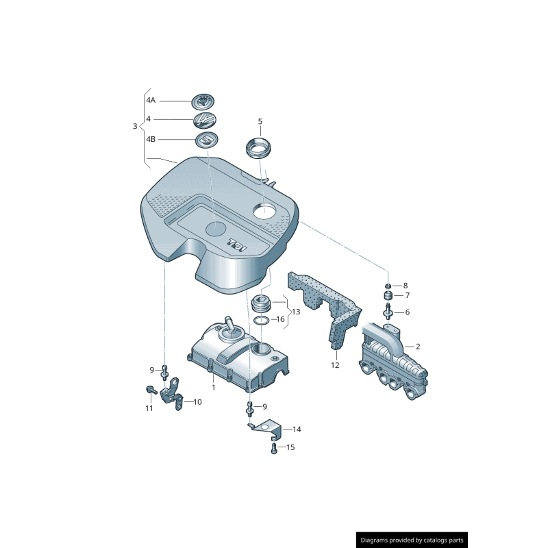 Tuyau d'admission d'huile - Pièces d'origine VW/Audi 038115301B
