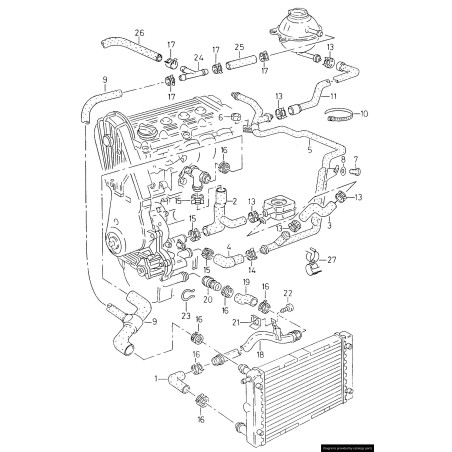 Tuyau d'eau - Pièces d'origine VW/Audi 037121065L Tuyau d'eau - Pièces d'origine VW/Audi 037121065L