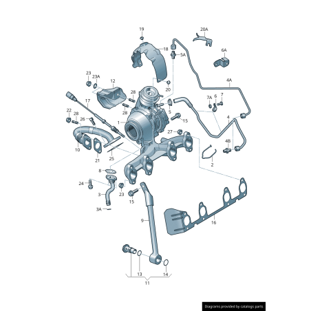 Turbochargeur - Pièces d'origine VW/Audi 03G253010A Turbochargeur - Pièces d'origine VW/Audi 03G253010A