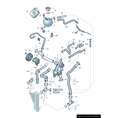 Joint d'étanchéité - Pièces d'origine VW/Audi 03C121666 Joint d'étanchéité - Pièces d'origine VW/Audi 03C121666