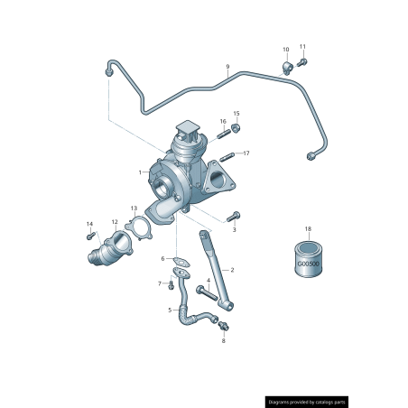 Turbochargeur - Pièces d'origine VW/Audi 03L145701D Turbochargeur - Pièces d'origine VW/Audi 03L145701D