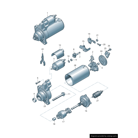 Moteur de démarreur remanufacturé - Pièces d'origine VW/Audi 02E911023L Moteur de démarreur remanufacturé - Pièces d'origine VW/Audi 02E911023L