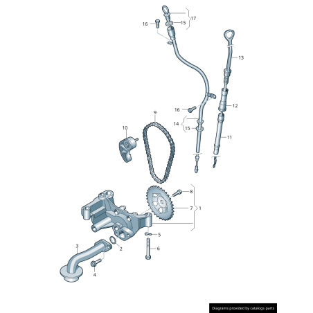 Tube de jauge d'huile - Pièces d'origine VW/Audi 03G103634AF