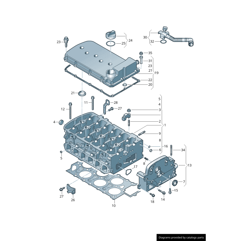 Couvercle de soupape de culasse - Pièces d'origine VW/Audi 022103429AA