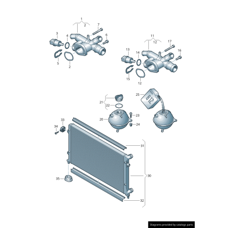 Bride de liquide de refroidissement - Pièces d'origine VW/Audi 03L121132Q Bride de liquide de refroidissement - Pièces d'origine VW/Audi 03L121132Q