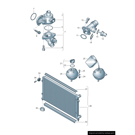 Joint torique de thermostat - Pièces d'origine VW/Audi 06B121119B