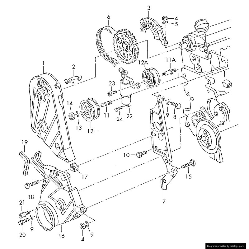 Couvercle de courroie de distribution - Pièces d'origine VW/Audi 048109175A