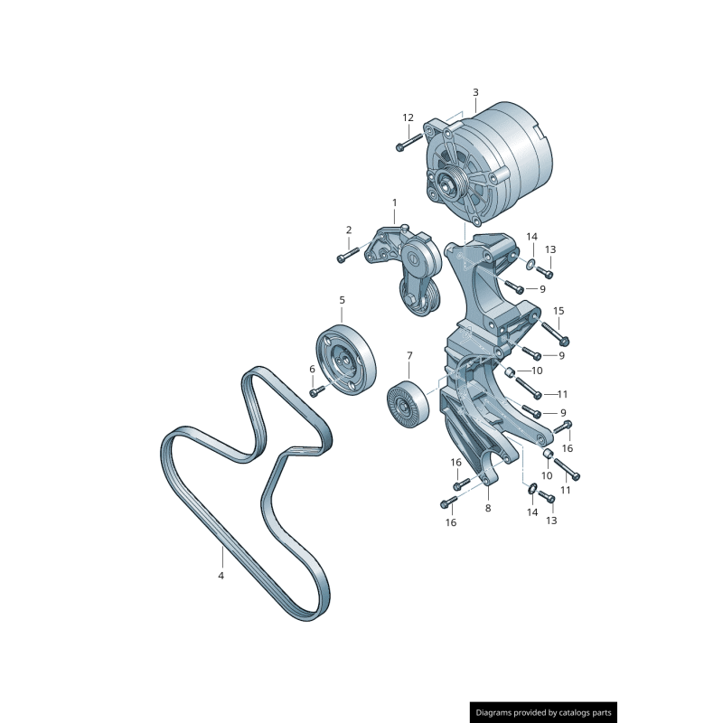 Tendeur de courroie d'entraînement - Pièces d'origine VW/Audi 022145299E