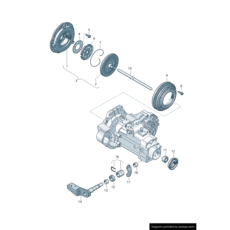 Levier d'actionnement d'embrayage - Pièces d'origine VW/Audi 02K141709A
