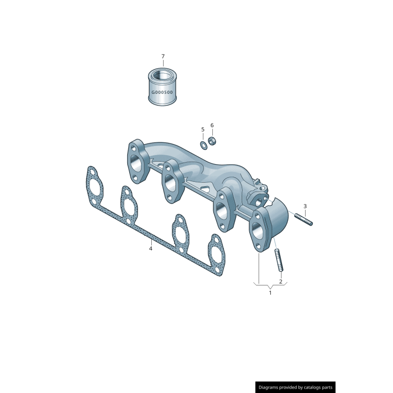 Joint de collecteur d'échappement - Pièces d'origine VW/Audi 037253039F