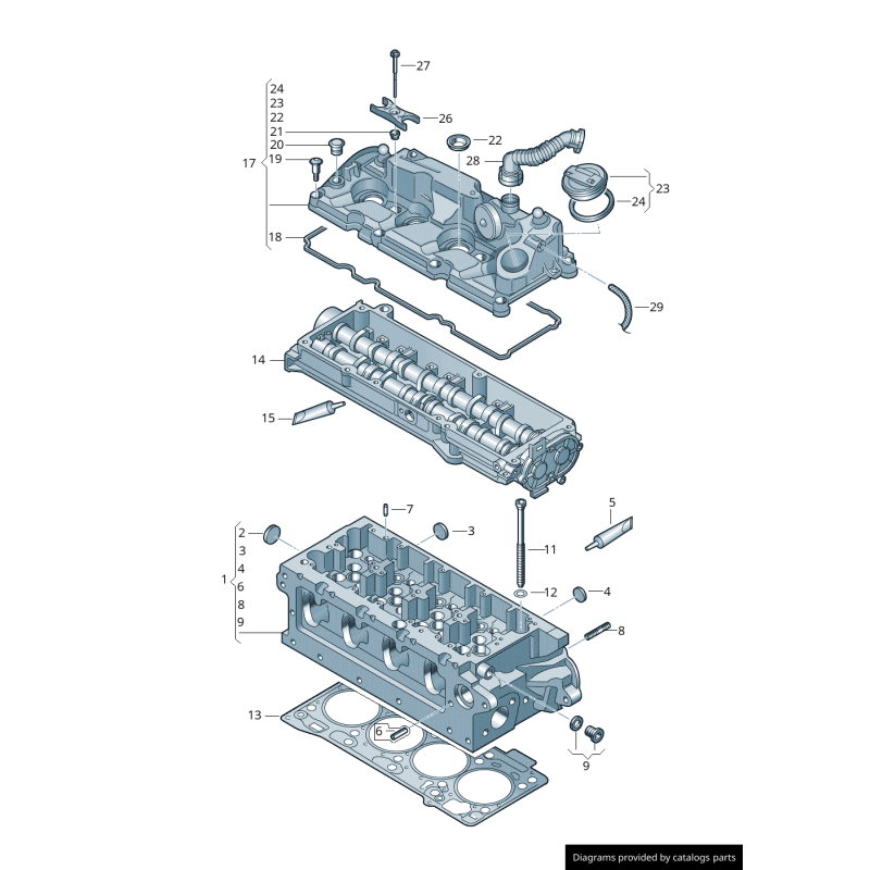 Couvercle de soupape - Pièces d'origine VW/Audi 03L103469AD