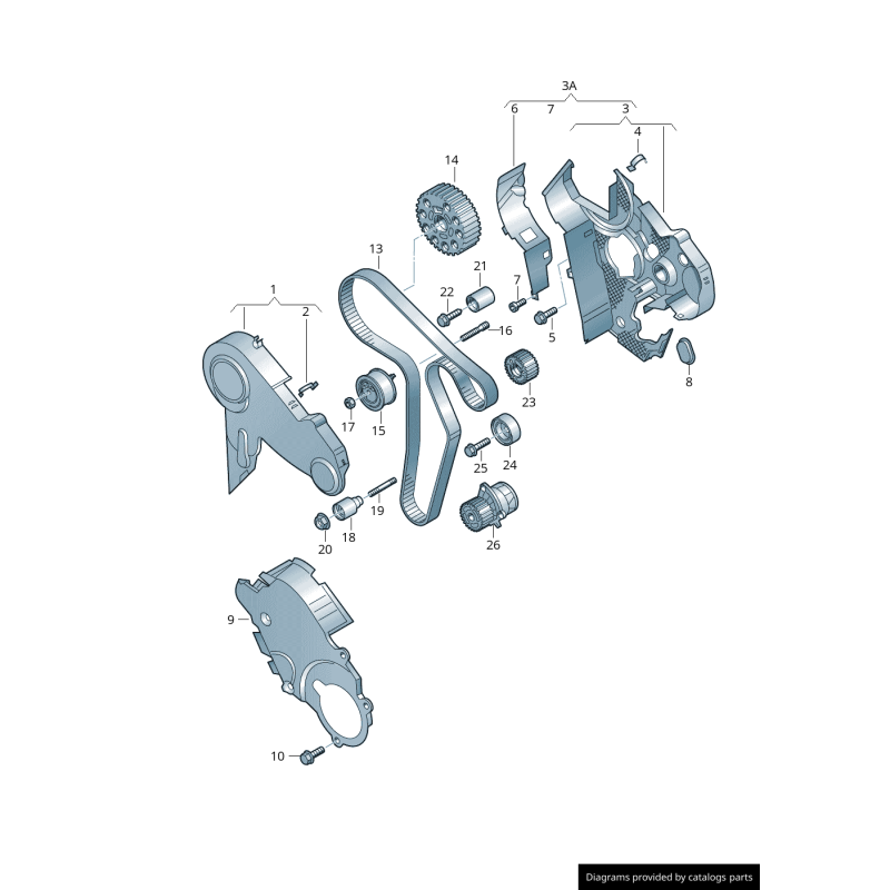 Cache de courroie - Pièces d'origine VW/Audi 03L109147D