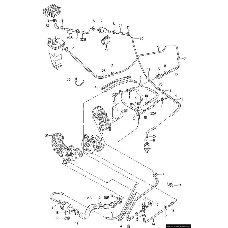 Valve de dérivation - Pièces d'origine VW/Audi 034145710B