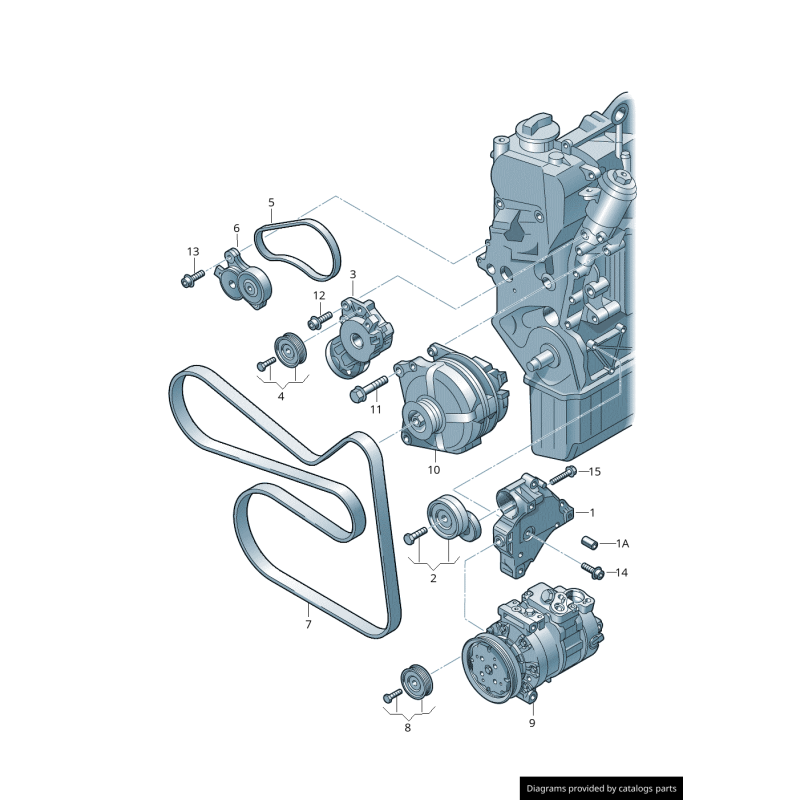 Courroie d'accessoire - Pièces d'origine VW/Audi 03C260849A
