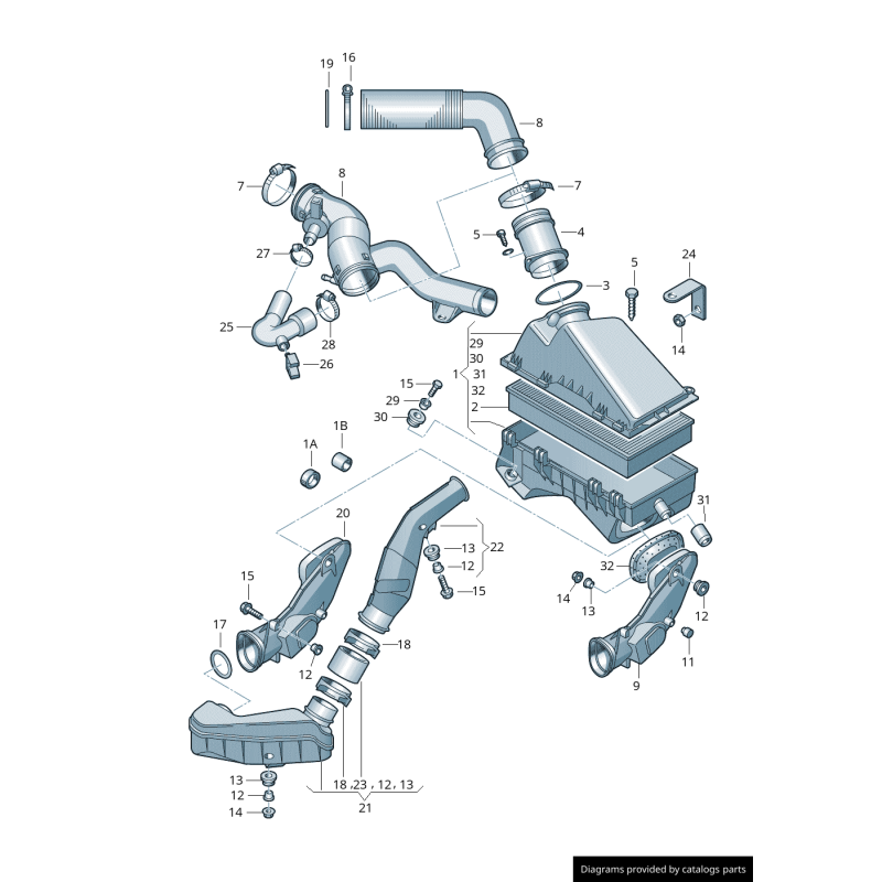 Capteur de débit d'air massique - Pièces d'origine VW/Audi 06A906461A