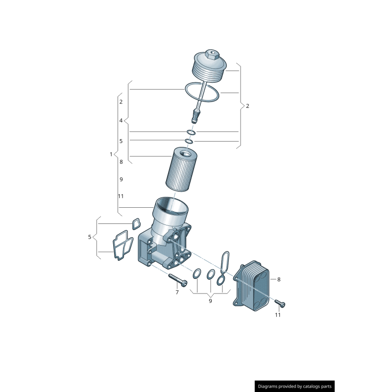 Bouchon de boîtier de filtre à huile - Pièces d'origine VW/Audi 03L115433C