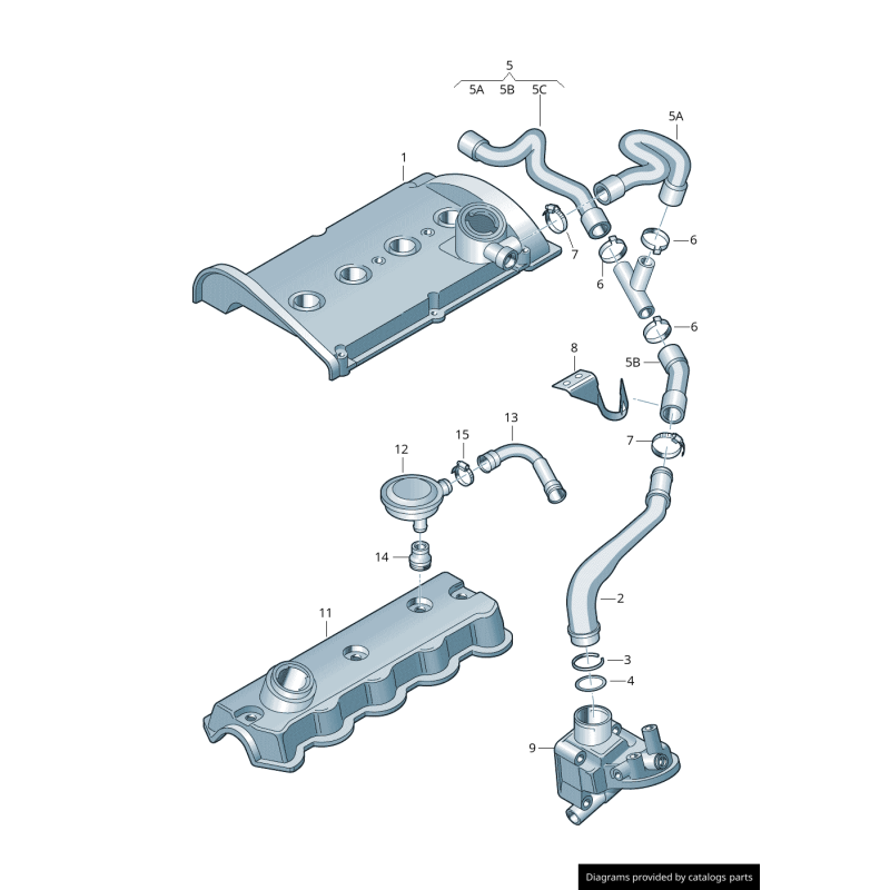 Tuyau de reniflard PCV - Pièces d'origine VW/Audi 038103493P