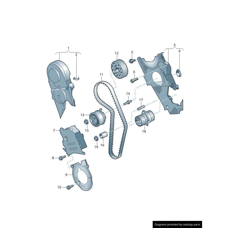 Courroie de distribution - Pièces d'origine VW/Audi 038109119P