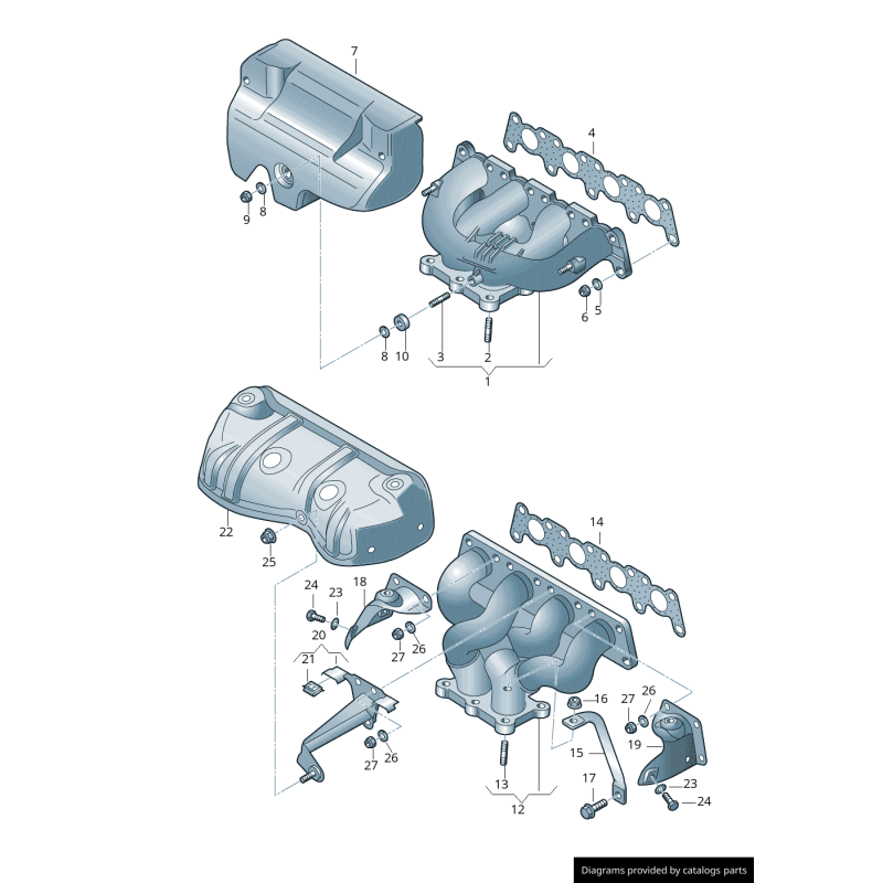 Joint de collecteur d'échappement - Pièces d'origine VW/Audi 058253039L