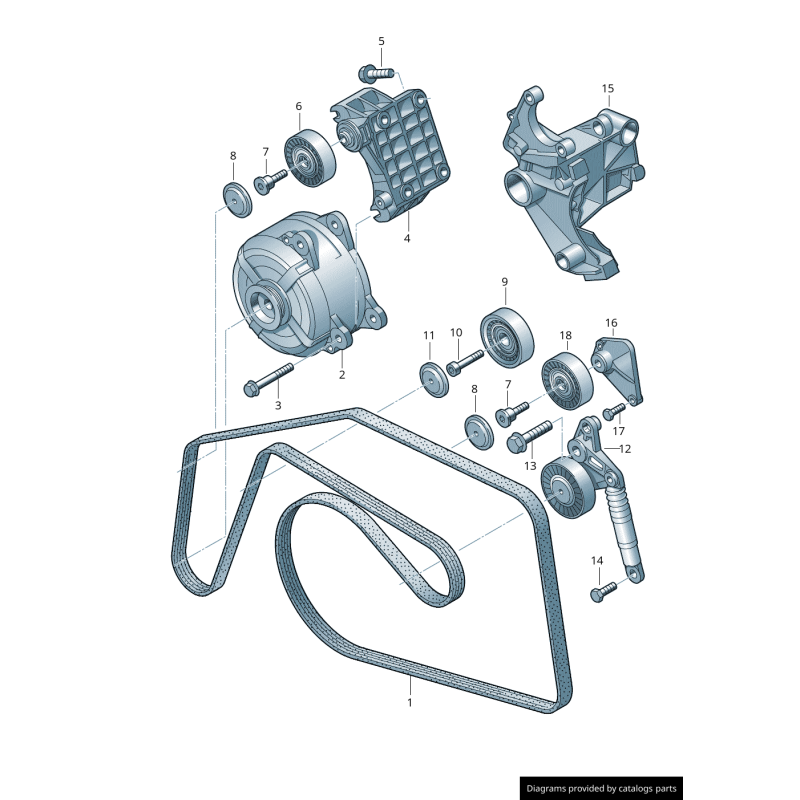 Rouleau de renvoi - Pièces d'origine VW/Audi 059903341H