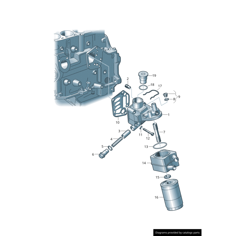 Joint de l'adaptateur de filtre à huile - Pièces d'origine VW/Audi 06A115441J