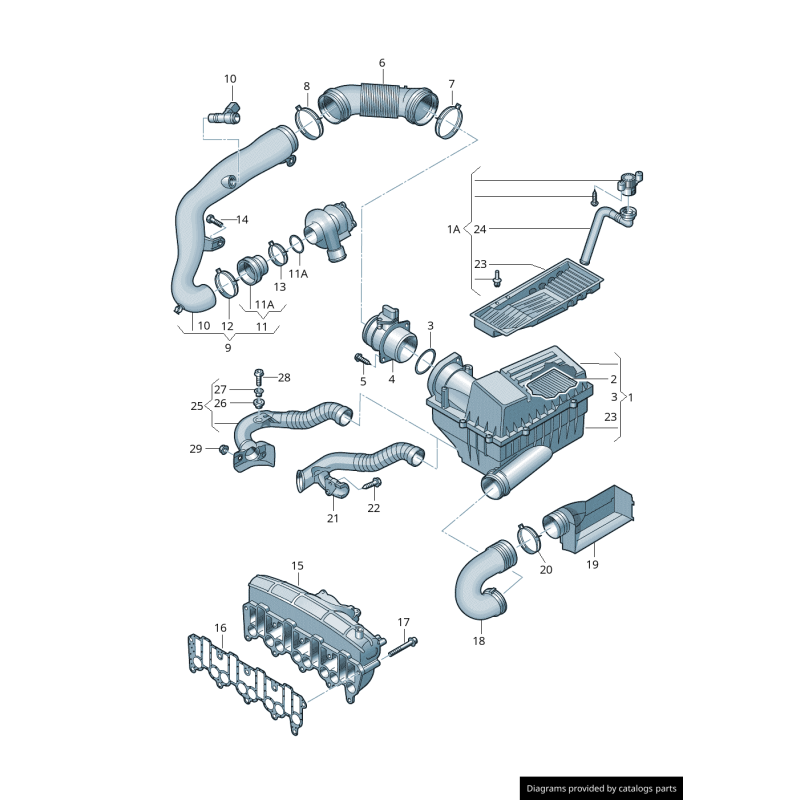 Collecteur d'admission - Pièces d'origine VW/Audi 03G129713