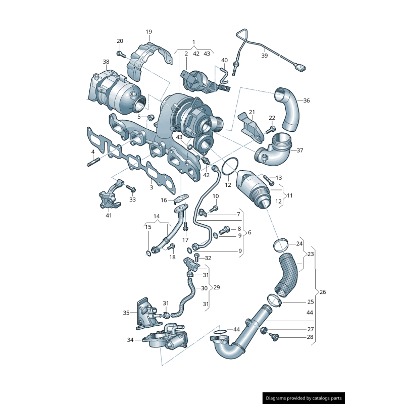 Kit de réparation de la soupape de décharge - Pièces d'origine VW/Audi 04L198716
