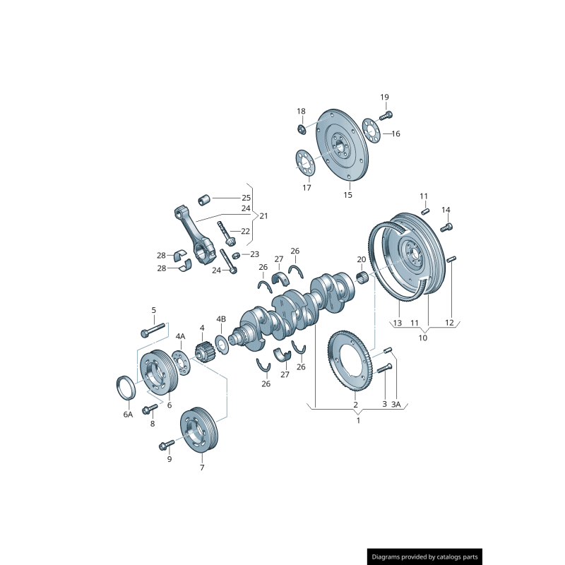 Volant moteur - Pièces d'origine VW/Audi 028105269B