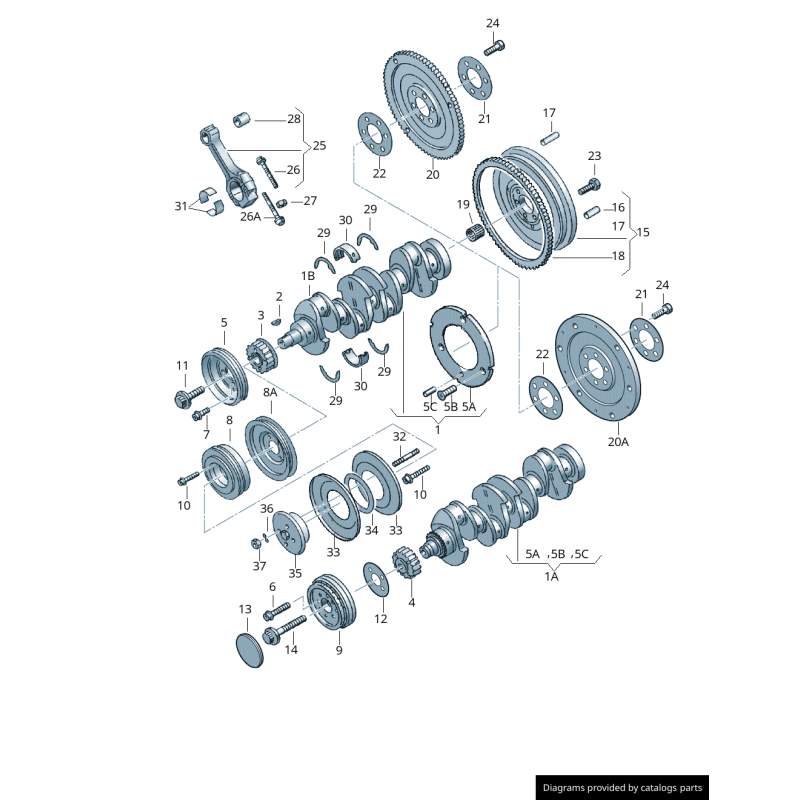 Volant moteur - Pièces d'origine VW/Audi 026105269L