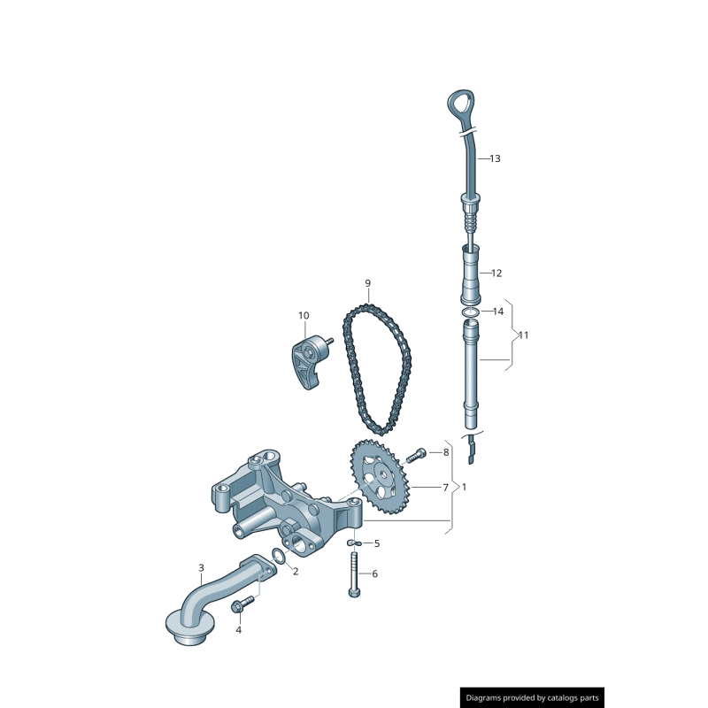 Jauge d'huile moteur - Pièces d'origine VW/Audi 06B115611R