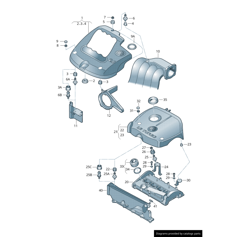 Grommet de couverture de moteur - Pièces d'origine VW/Audi 06A103226