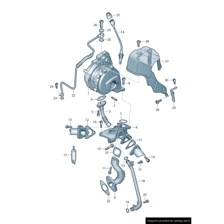 Turbochargeur Garrett - Pièces d'origine VW/Audi 059145722R Turbochargeur Garrett - Pièces d'origine VW/Audi 059145722R