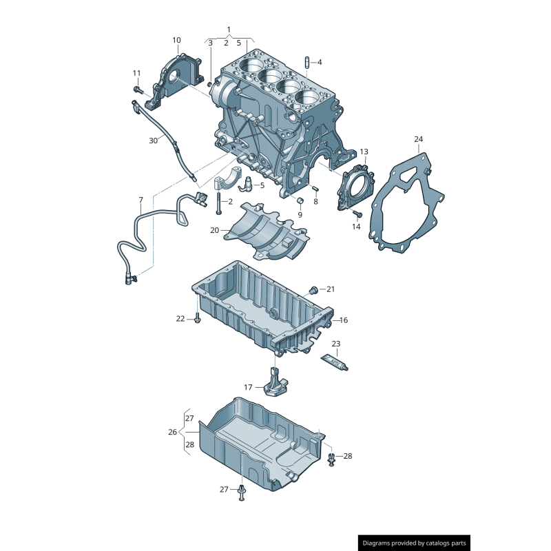 Carter d'huile supérieur - Pièces d'origine VW/Audi 04L103603