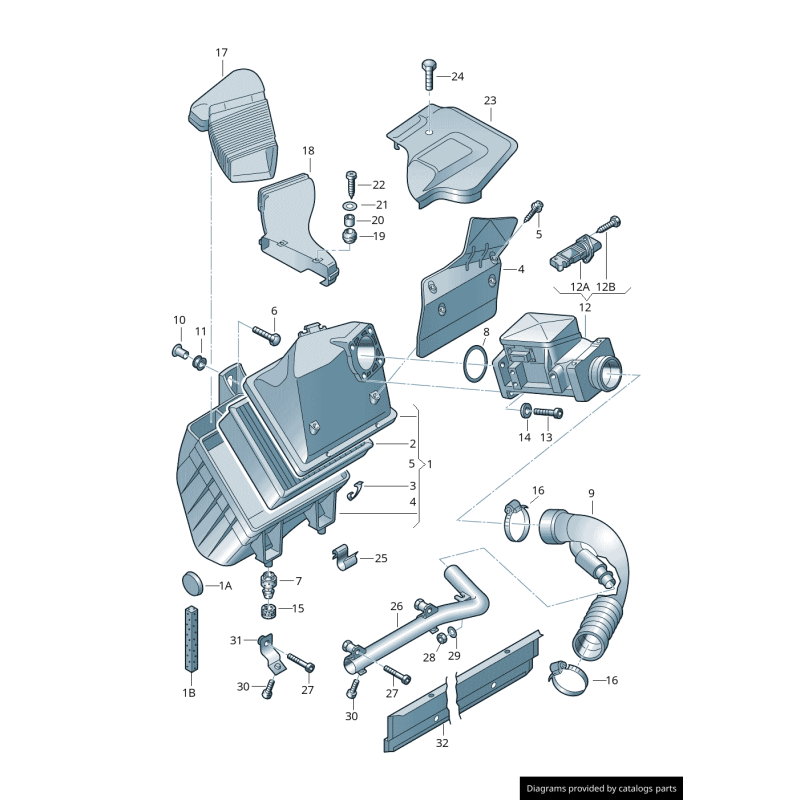 Tuyau d'admission de turbo - Pièces d'origine VW/Audi 058133356L