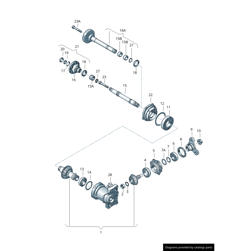Kit de joint d'étanchéité de transmission finale - Pièces d'origine VW/Audi 020498085G