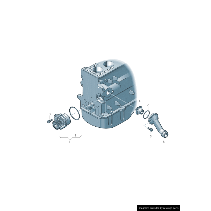 Boîtier de thermostat - Pièces d'origine VW/Audi 038121121D