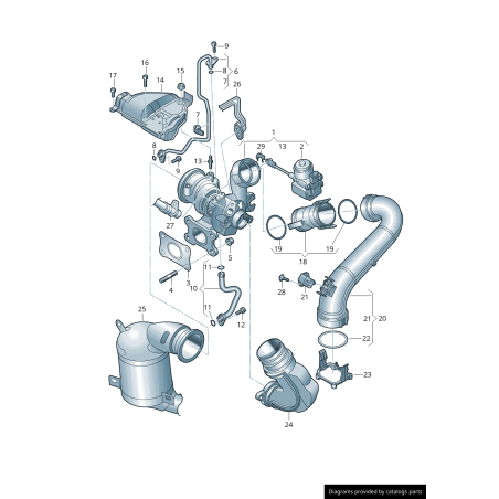 Adaptateur de tuyau de sortie de turbo - Pièces d'origine VW/Audi 04E145875F Adaptateur de tuyau de sortie de turbo - Pièces d'origine VW/Audi 04E145875F