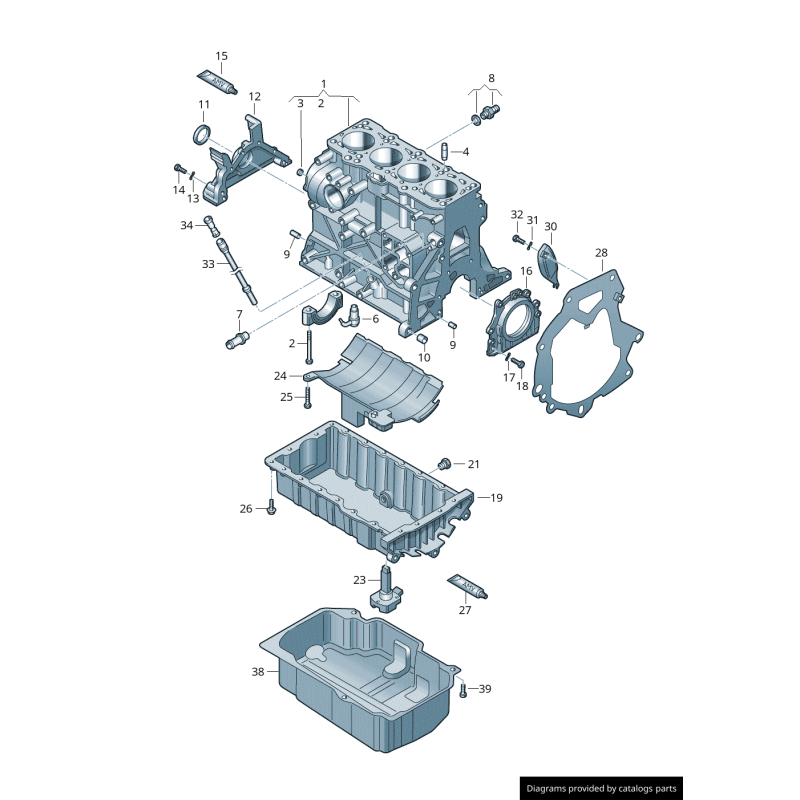 Joint d'étanchéité arrière du vilebrequin - Pièces d'origine VW/Audi 038103171S