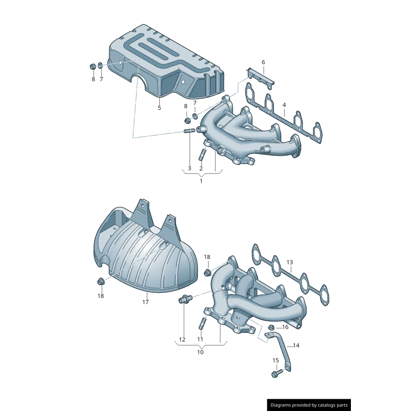 Joint de collecteur d'échappement - Pièces d'origine VW/Audi 037253039D