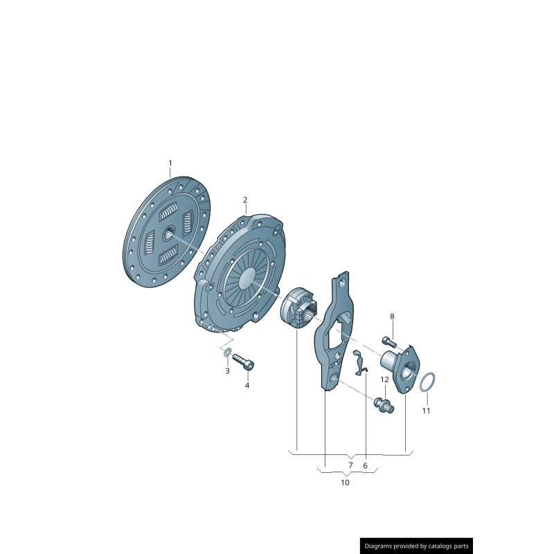 Levier de débrayage avec roulement de débrayage - Pièces d'origine VW/Audi 02T141153F