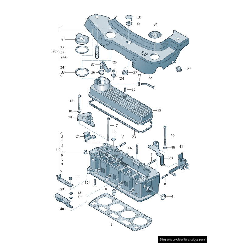 Grommet de couverture de moteur - Pièces d'origine VW/Audi 038103638K