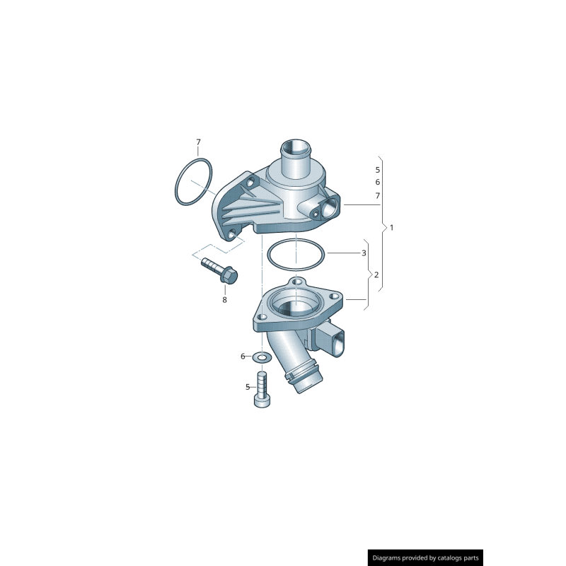Ensemble thermostat - Pièces d'origine VW/Audi 06B121111K