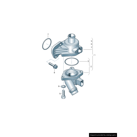 Ensemble thermostat - Pièces d'origine VW/Audi 06B121111K Ensemble thermostat - Pièces d'origine VW/Audi 06B121111K