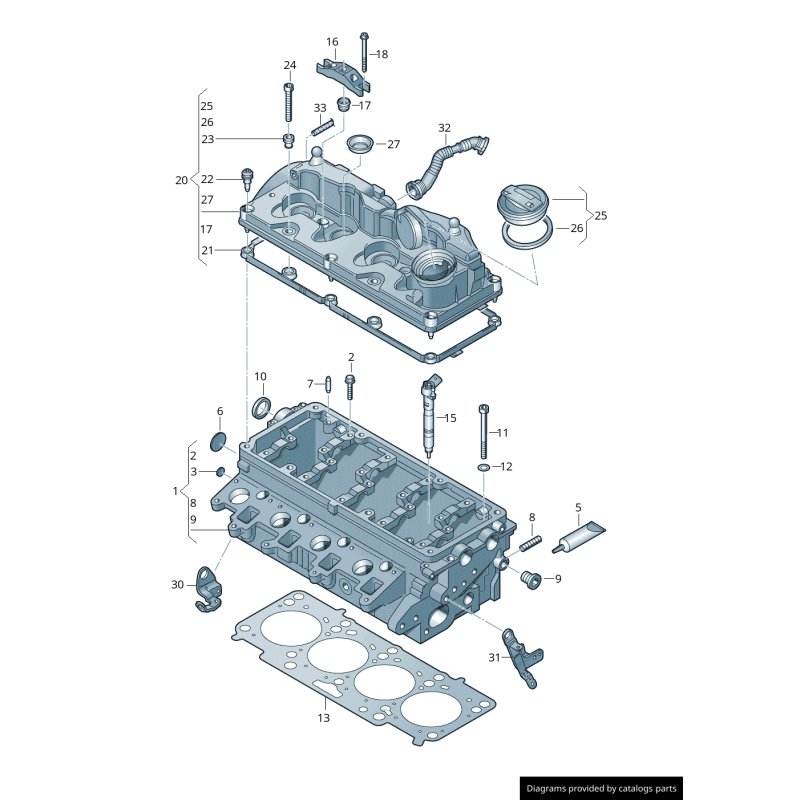Joint de couvercle de soupape - Pièces d'origine VW/Audi 03L103483C